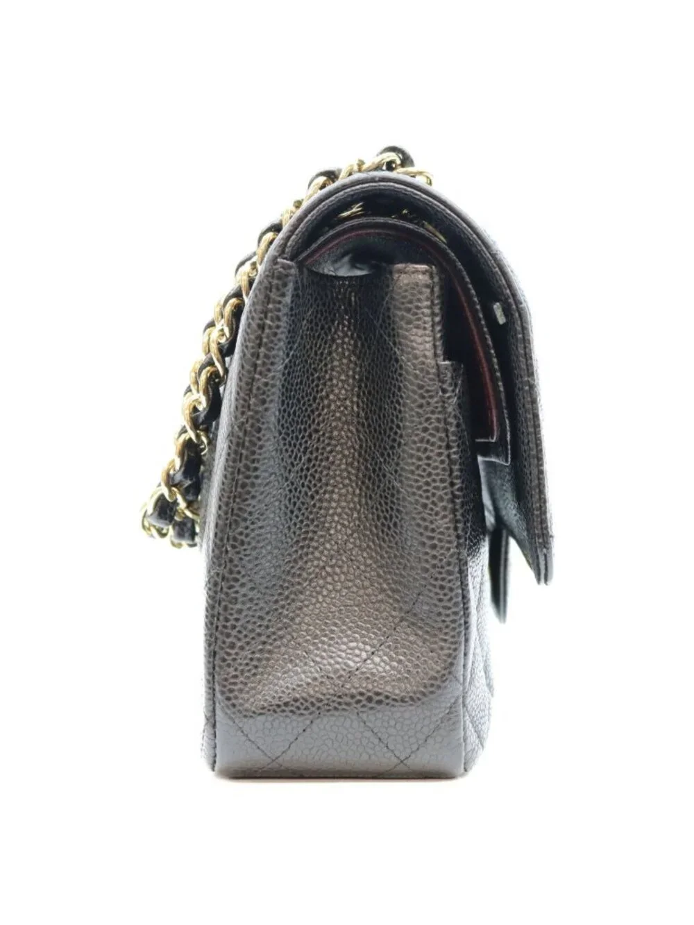 Chanel Black Caviar Gold Quilted 25 Shoulder Bag